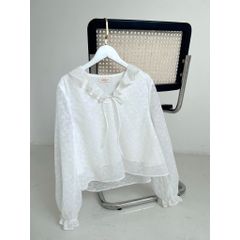 GOÛT DE JUN - Áo ren cổ bèo tay dài - Rinka Top