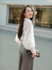 Áo Sơ Mi Voan Nữ BLERIM Tay Dài Phồng Thanh Lịch GOÛT DE JUN
