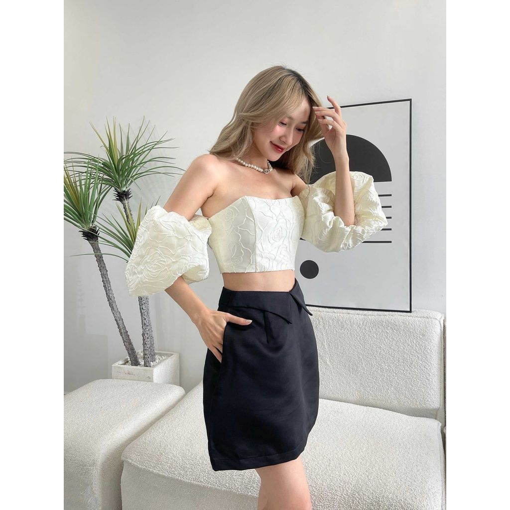 GOÛT DE JUN - Chân váy nữ thiết kế Tafta lưng cao - TYGOS SKIRT