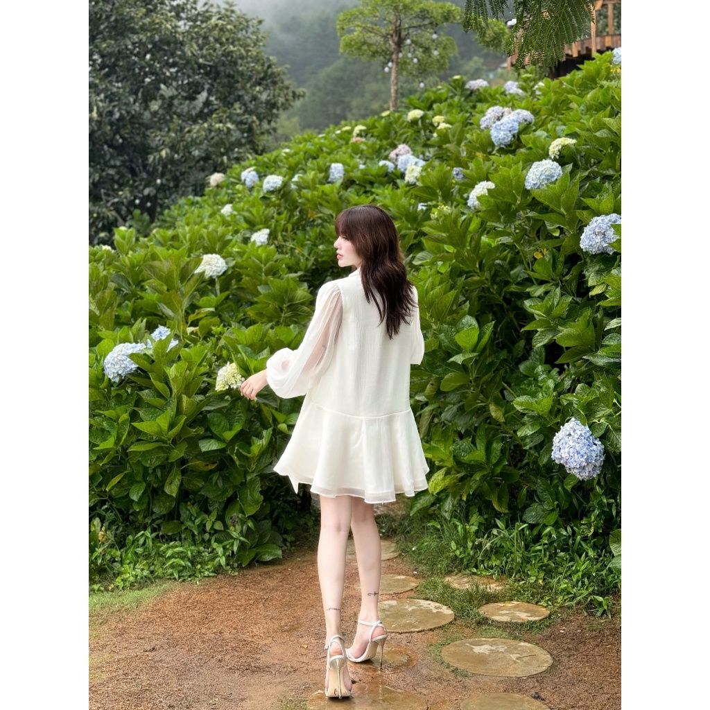 Đầm Nữ Tay Dài Phồng Freesize Babydoll Dễ Thương - VENCI DRESS - GOÛT DE JUN