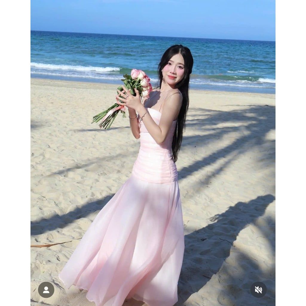 Đầm Nữ Maxi Ôm Body Hai Dây Nhún Eo Dáng Xòe Tôn Dáng - OTANI DRESS - GOÛT DE JUN