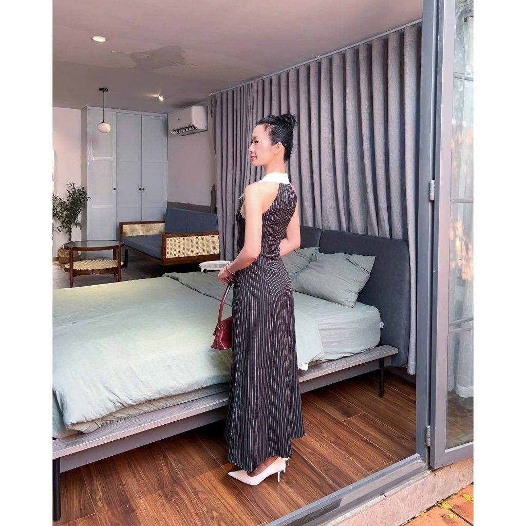 Đầm Nữ Dài Thiết Kế Cổ Trụ Sơ Mi Thanh Lịch Nữ Tính - HELGA DRESS - GOÛT DE JUN