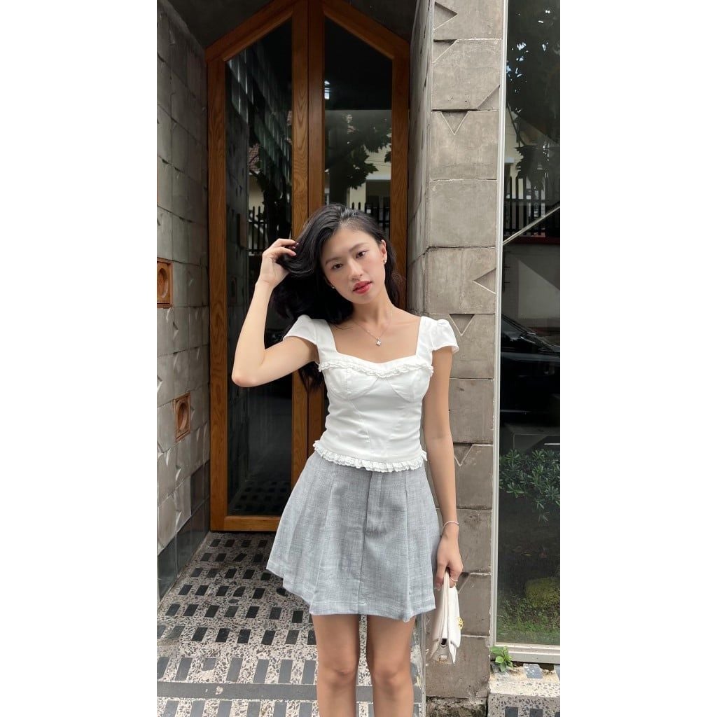 Áo Kiểu Nữ Thiết Kế Tay Cánh Tiên Phối Ren Nữ Tính  - REOLA TOP - GOÛT DE JUN