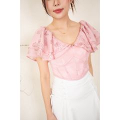 GOÛT DE JUN - Áo croptop tay phồng thiết kế tay cánh tiên - CHLOE TOP