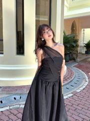 Đầm Nữ CYONS DRESS Form Bí Lệch Vai Dự Tiệc Sang Chảnh GOUT DE JUN