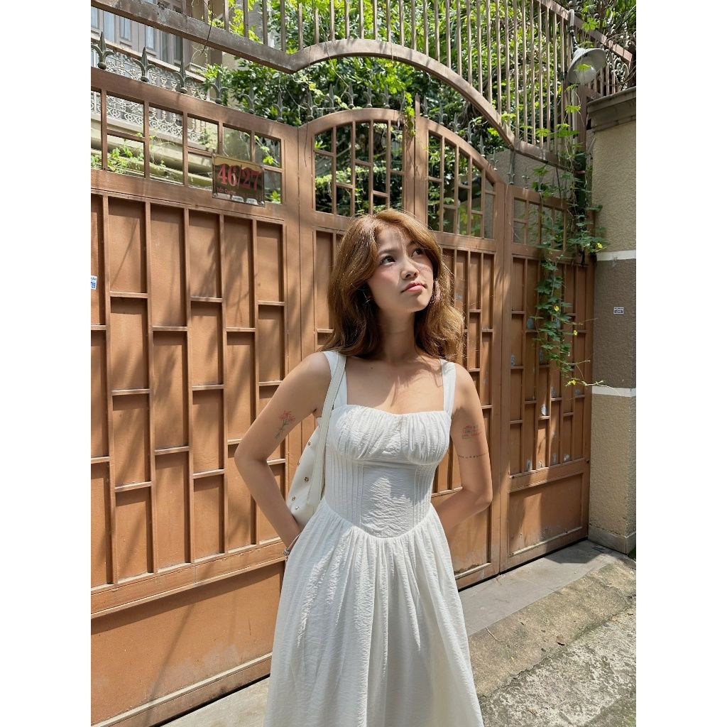 Đầm Nữ Thiết Kế Hai Dây Dự Tiệc Thắt Eo Tôn Dáng Xòe Sang Trọng - LOUISE DRESS - GOÛT DE JUN