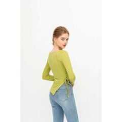 GOÛT DE JUN - Áo nữ body  tay dài thắt dây eo - Belia Top