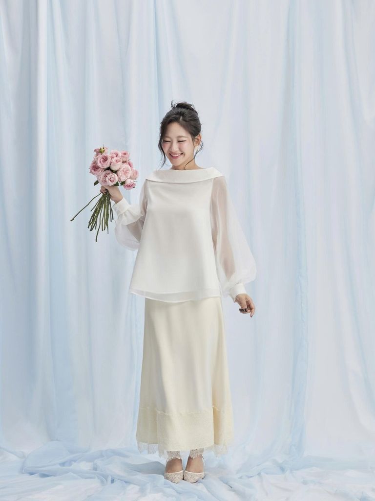 Chân váy Nữ GORGEH Lụa Dáng Dài Phối Ren GOÛT DE JUN