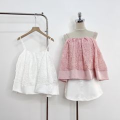 Áo hai dây nữ babydoll họa tiết hoa nổi - RONA TOP - GOÛT DE JUN