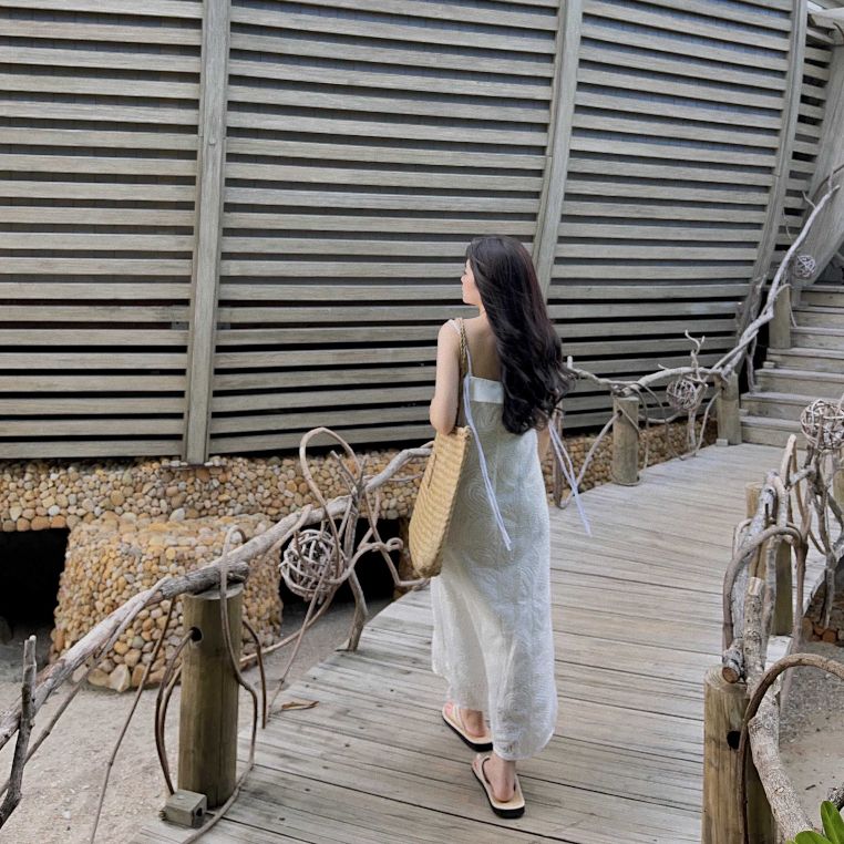 Đầm Maxi Nữ Hai Dây Họa Tiết Nổi LESI DRESS - GOÛT DE JUN