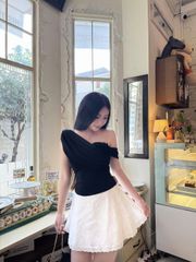 Áo Nữ PAGALL Lệch Vai Form Ôm Nữ Tính GOÛT DE JUN