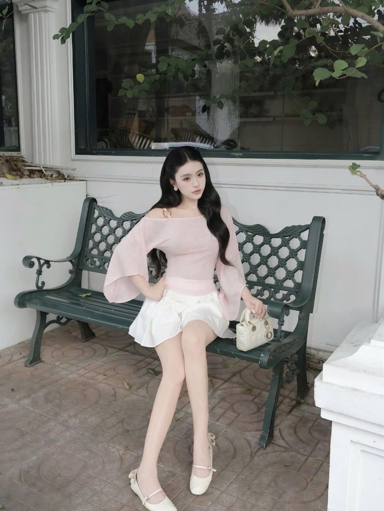 Áo Nữ MATNIS Lệch Vai Ôm Body Tiểu Thư GOUT DE JUN