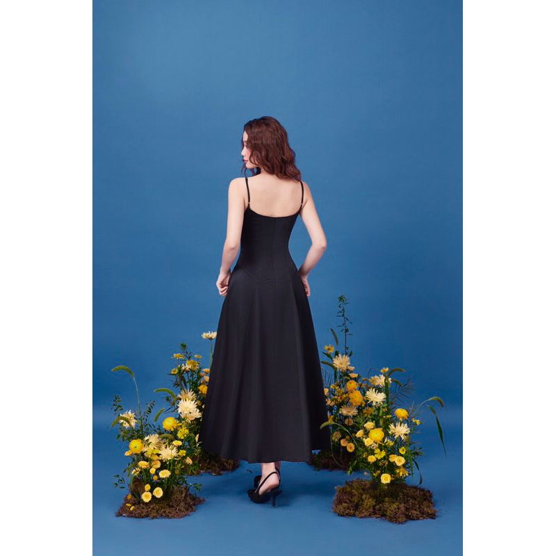 Đầm Dự Tiệc Hai Dây Dáng Xoè Trơn Kèm Áo Choàng Sang Trọng Quyến Rũ - WANRI DRESS - GOÛT DE JUN
