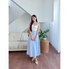 Chân Váy Nữ Dáng Dài Kẻ Sọc Basic - ROSEY SKIRT - GOÛT DE JUN