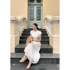 Đầm Nữ Cánh Dơi Chiết Eo Dáng Dài Dịu Dàng Nữ Tính -MAGGIE DRESS - GOÛT DE JUN