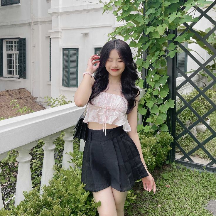 Áo Croptop Nữ 2 Dây Nhún Bèo JANRY TOP - GOÛT DE JUN