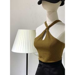 GOÛT DE JUN - Áo nữ croptop thun cổ chéo - Ruma Top