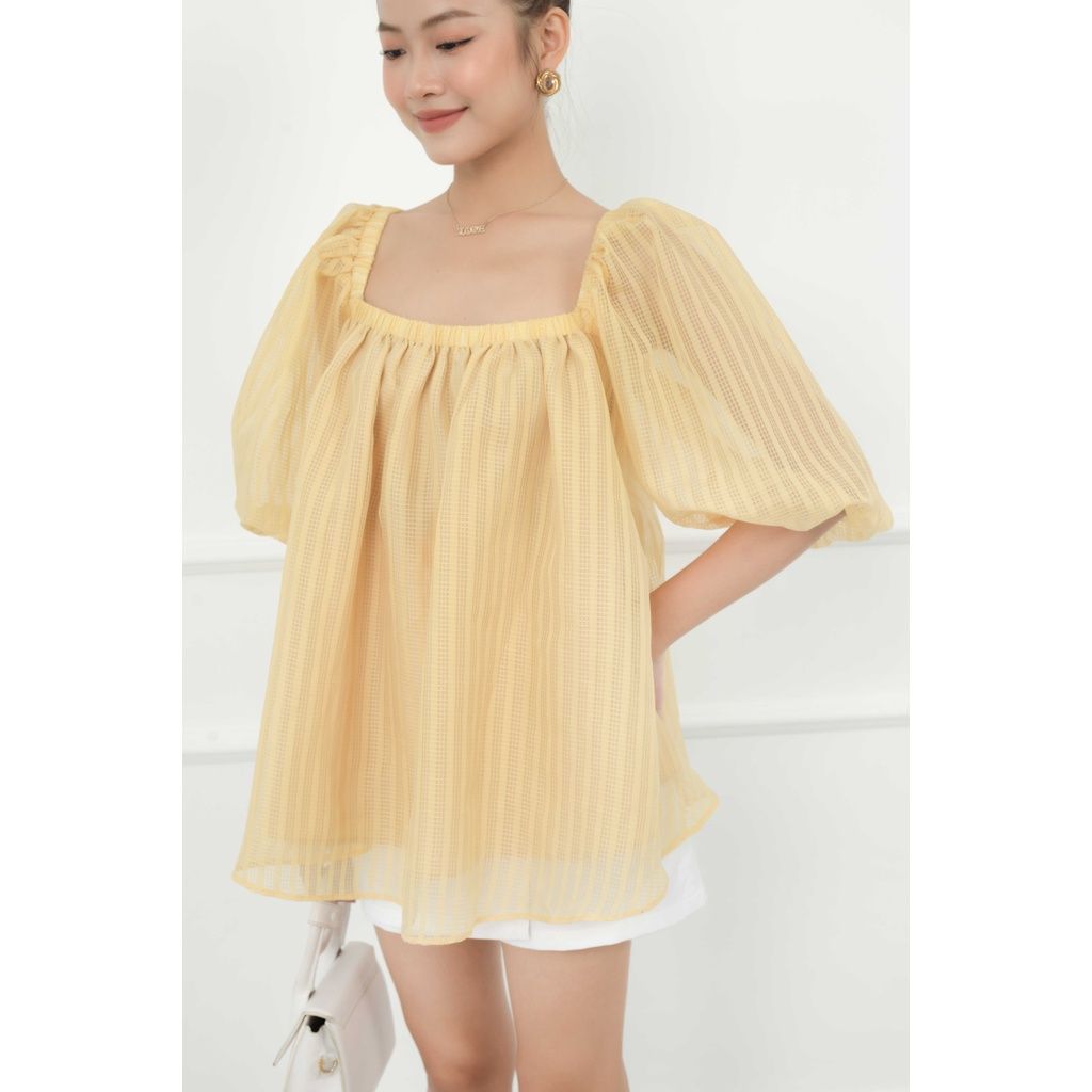 GOÛT DE JUN - Áo babydoll cổ vuông - Takka Top