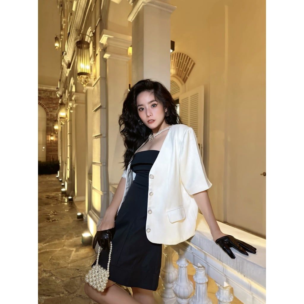GOÛT DE JUN - Áo blazer nữ ngắn tay túi nấp - MOLA  BLAZER