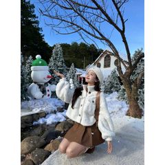 Áo Khoác Nữ Phối Lông Mùa Đông Hàn Quốc - ELEN JACKET - GOÛT DE JUN