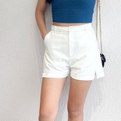 GOÛT DE JUN - Quần Short Trắng viền chỉ nổi - Dafin Shorts