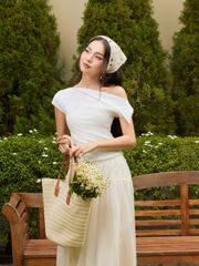 Áo Kiểu Nữ Trễ Vai , Áo Lệch Vai Chiết Nhún Eo Tôn Dáng  - RUGGIN TOP - GOÛT DE JUN