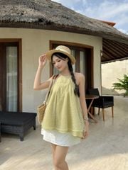 Áo Nữ SEBILK Cổ Yếm Dáng Xòe Dễ Thương GOUT DE JUN