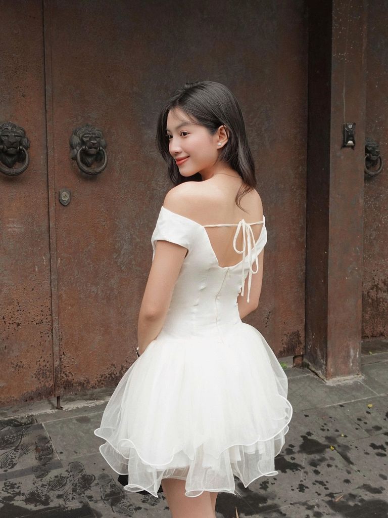Đầm Nữ TIMIE Chiết Eo Dáng Xòe Sang Trọng GOÛT DE JUN