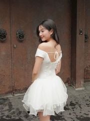 Đầm Nữ TIMIE Chiết Eo Dáng Xòe Sang Trọng GOÛT DE JUN