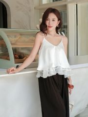Áo Lụa Nữ NOMES Hai Dây Mùa Hè Phối Tầng Nữ Tính GOÛT DE JUN