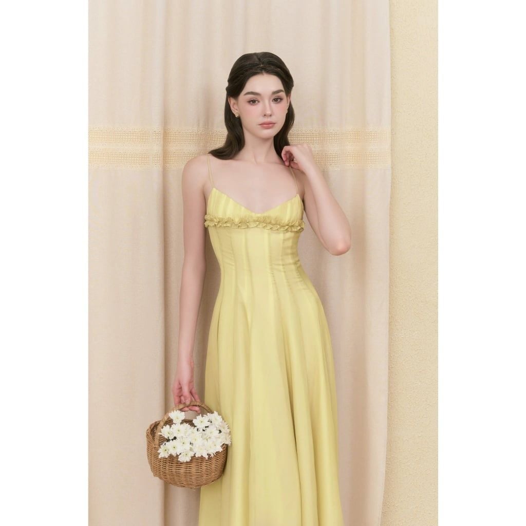Đầm Nữ CASHY DRESS 2 Dây Chiết Eo Tôn Dáng GOUT DE JUN