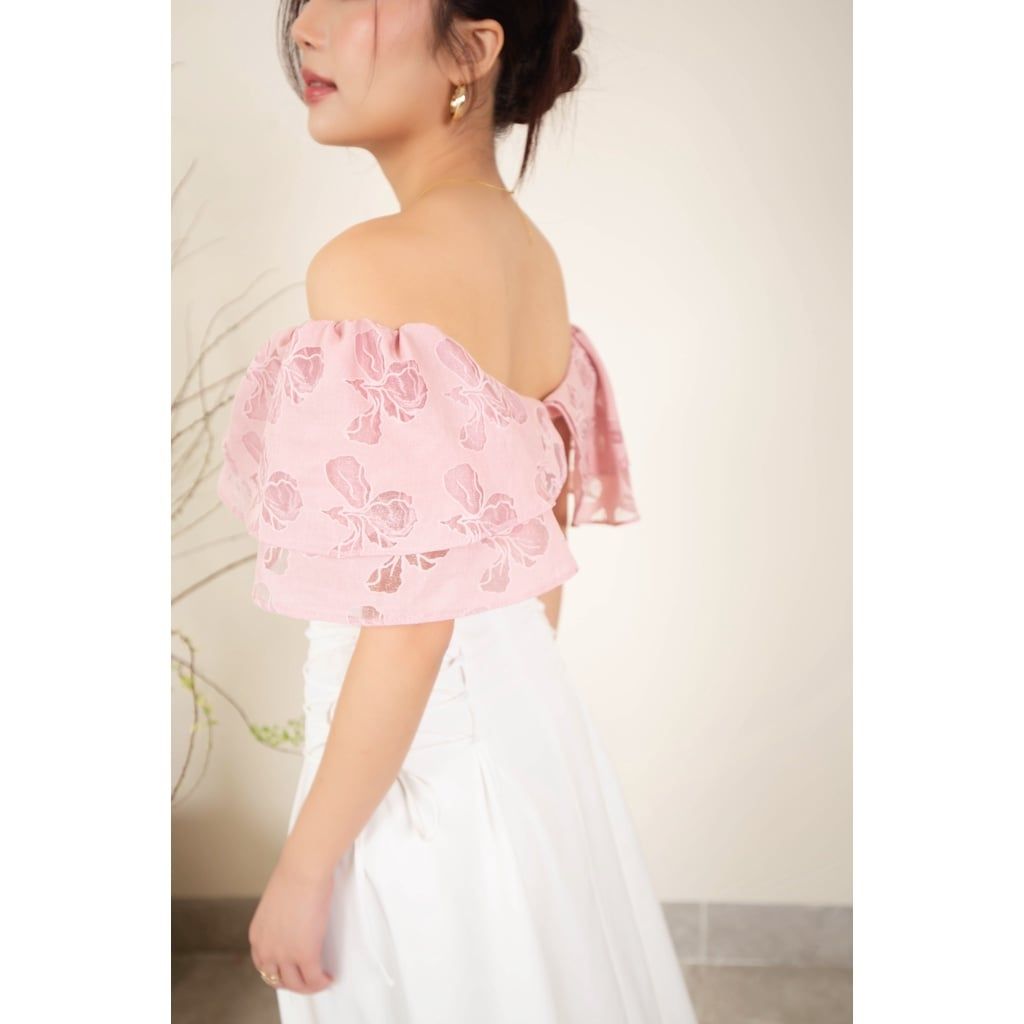 GOÛT DE JUN - Áo croptop tay phồng thiết kế tay cánh tiên - CHLOE TOP