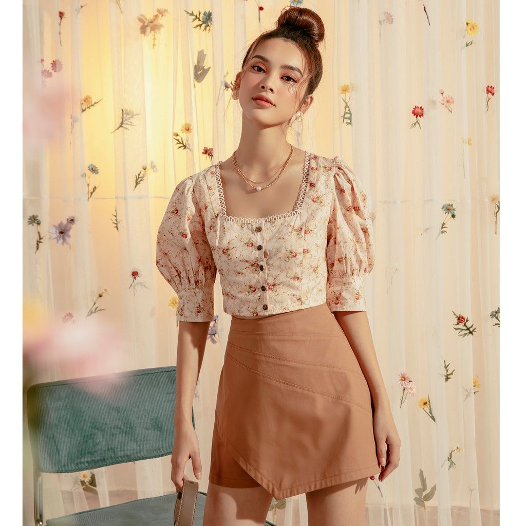[Mã LT50 giảm 50k đơn 250k] Chân váy nâu bất đối xứng |Goût De Jun | Twino Skort