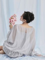 Đầm Nữ ARRIAL Voan Tơ Tay Phồng Cánh Dơi Sang Trọng Dự Tiệc GOÛT DE JUN