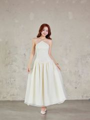 Đầm Nữ TOSKAR Maxi Cổ Yếm Dáng Xòe Dịu Dàng Duyên Dáng GOÛT DE JUN