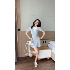 Đầm Nữ Ngắn Phối Cổ Sơ Mi Công Sở Năng Động -GELA DRESS - GOÛT DE JUN