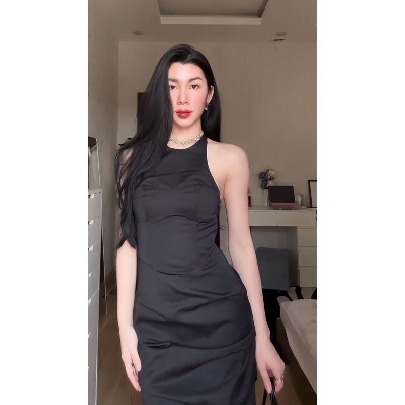 Đầm Nữ Cổ Yếm Hở Lưng Dáng Dài Tôn Body - JASME DRESS - GOÛT DE JUN