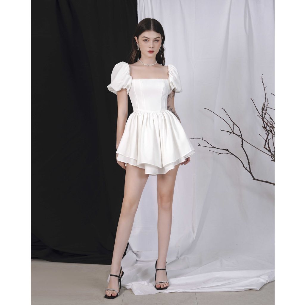 GOÛT DE JUN - Đầm nữ thiết tay phồng form xòe tôn dáng - TIANA DRESS
