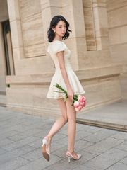 Đầm Nữ SIGHAL Cổ V Tay Phồng Dáng Xòe Nữ Tính GOÛT DE JUN