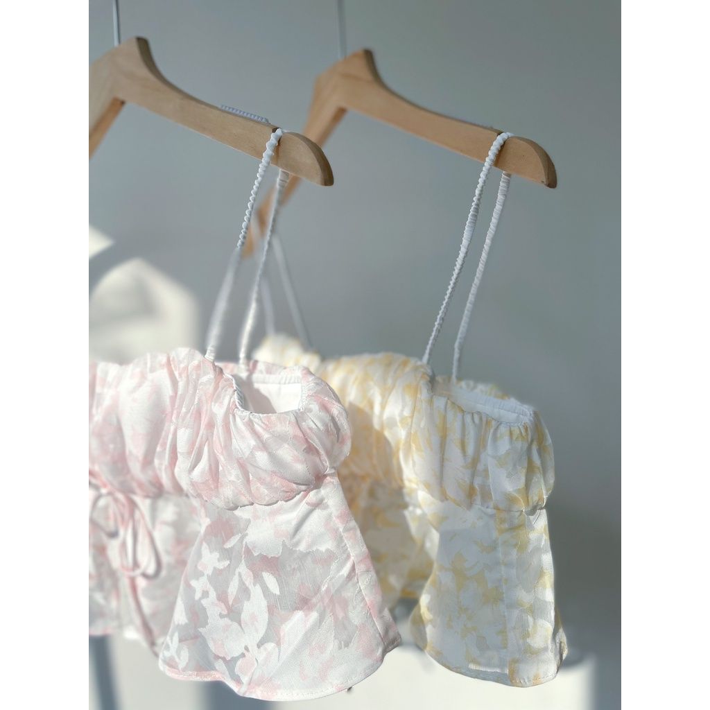 Áo Croptop Nữ 2 Dây Nhún Bèo JANRY TOP - GOÛT DE JUN