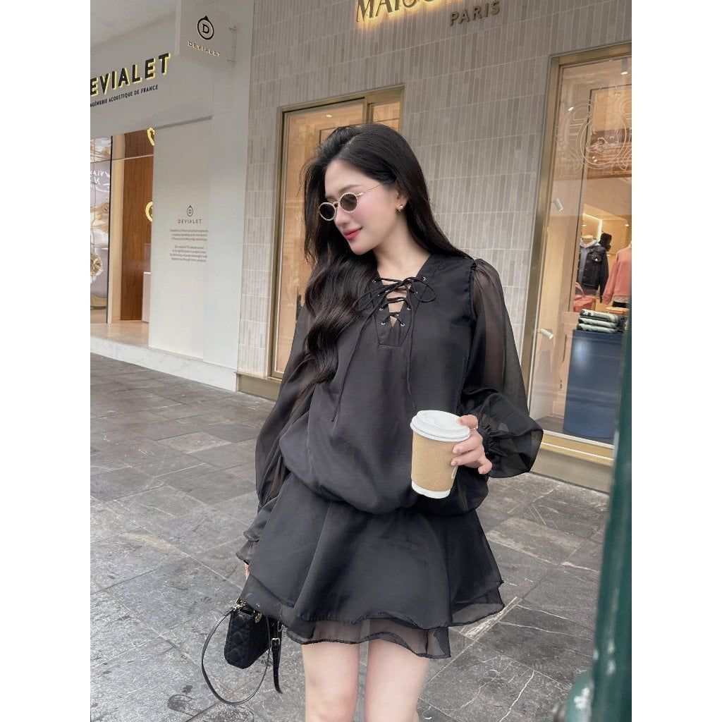 Đầm Nữ Sơ Mi Voan Lụa Thiết Kế Dáng Xòe Hot Trend - REMUS DRESS - GOÛT DE JUN