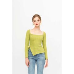 GOÛT DE JUN - Áo nữ body  tay dài thắt dây eo - Belia Top