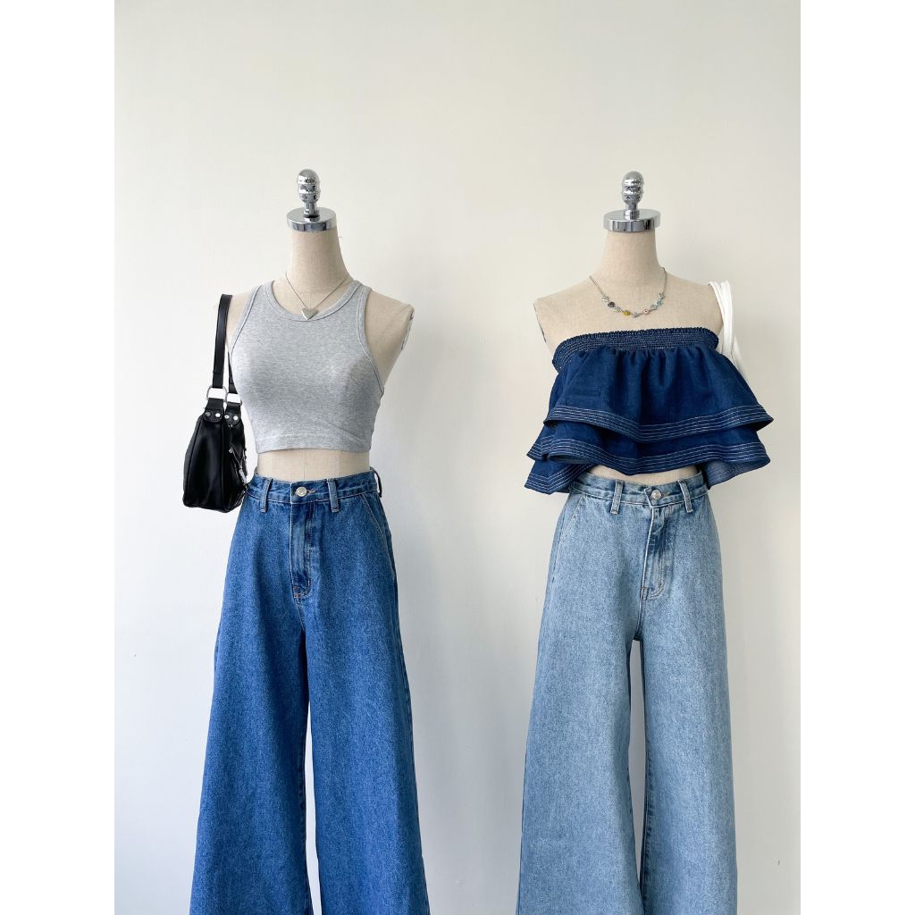 Quần jeans ống rộng nữ cao cấp | DASUN PANTS | Secodee