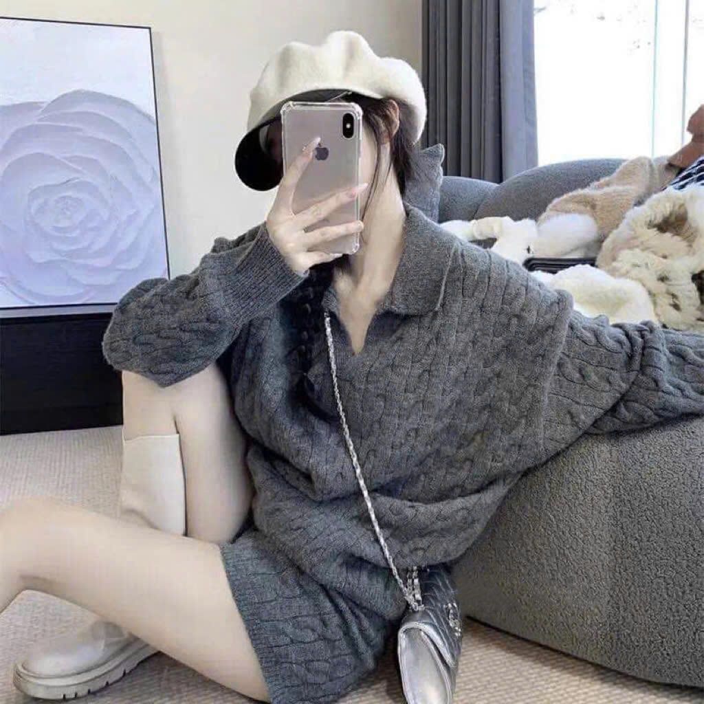 Set Len Tay Dài Dáng Rộng Phong Cách Hàn Quốc Thời Trang Thu Đông Dành Cho Nữ - HAPER SET- GOÛT DE JUN