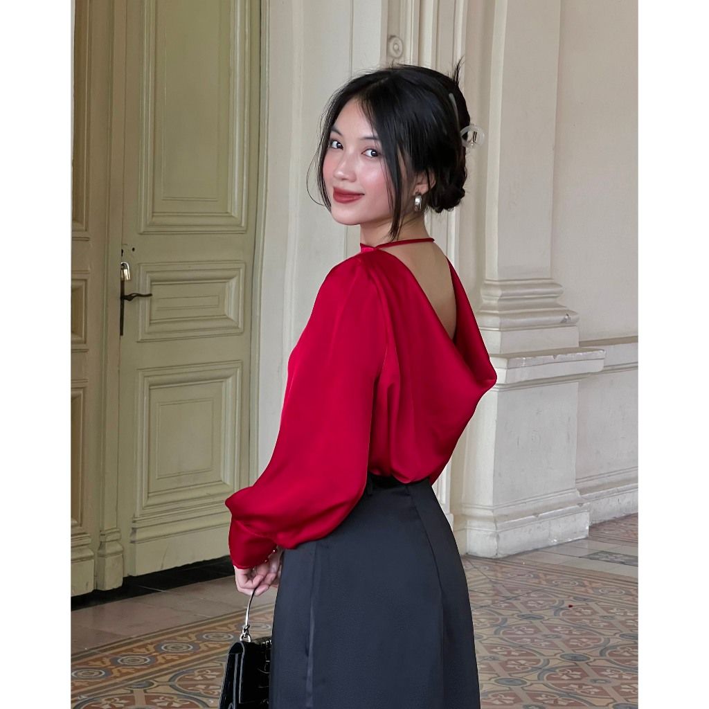 Áo Kiểu Nữ Lụa Mịn Thiết Kế Hở Lưng - PINIE SHIRT - GOÛT DE JUN