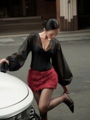 Áo Nữ ITASHA Tay Dài Corset Cổ V Quyến Rũ  GOÛT DE JUN