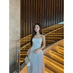 Đầm Nữ Đi Tiệc Hai Dây Xẻ Tà Phối Ren Hoa Sang Trọng   - EMIL DRESS - GOÛT DE JUN