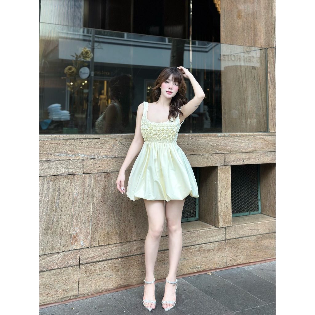 Đầm Nữ Thiết Kế Nhún Ngực Hở Lưng Dáng Bí Năng Động - LERRY DRESS - GOÛT DE JUN
