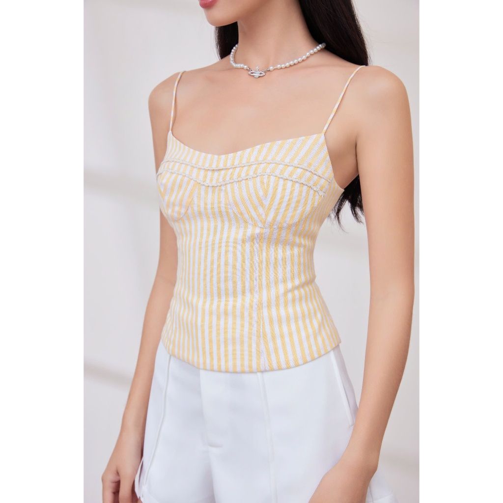 Áo Kiểu Nữ Thiết Kế Hai Dây Viền Ren Basic Sexy  - HAMED TOP - GOÛT DE JUN