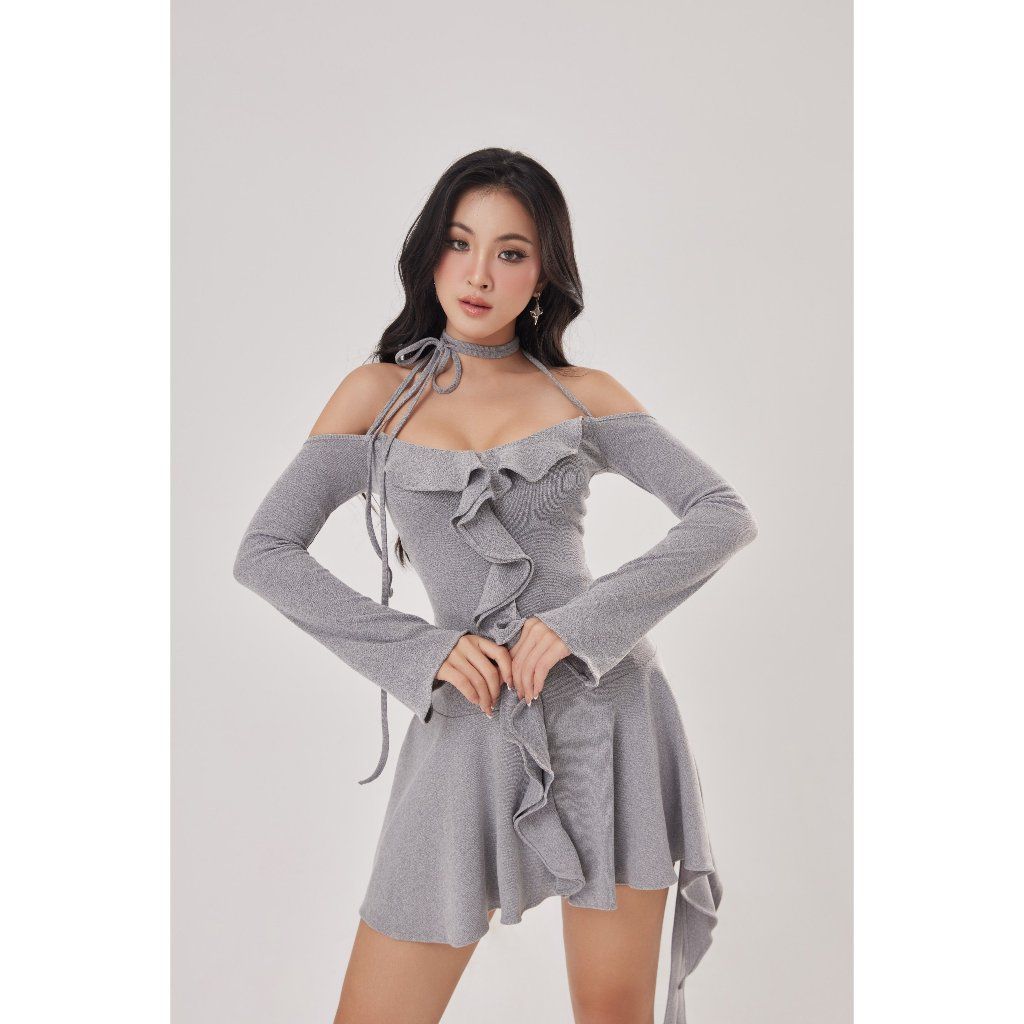 Đầm Dài Trễ Vai Phối Bèo Thời Trang Cho Nữ - ASLEY DRESS - GOÛT DE JUN